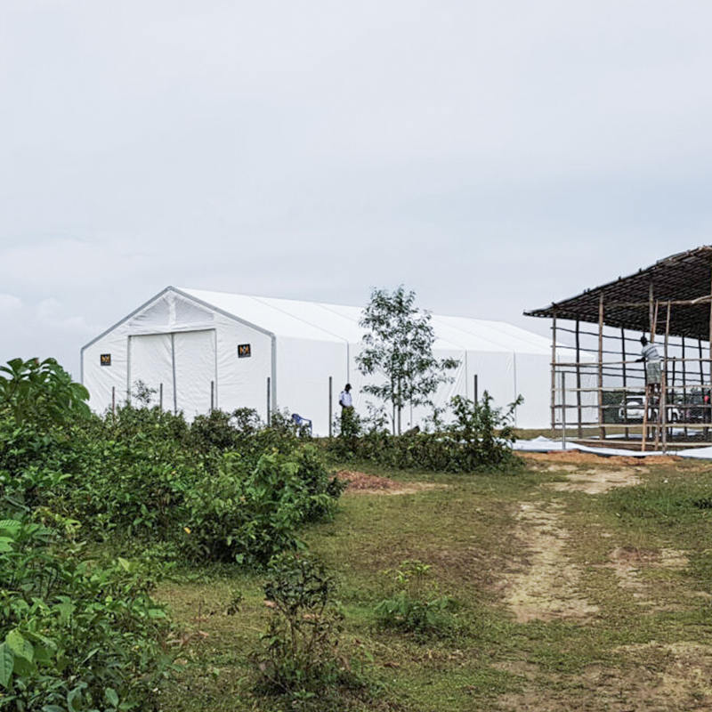 Unidad de almacenamiento móvil (MSU) resistente al fuego y a los rayos UV, estándar IFRC/ICRC/WFP/IOM de 10x24m