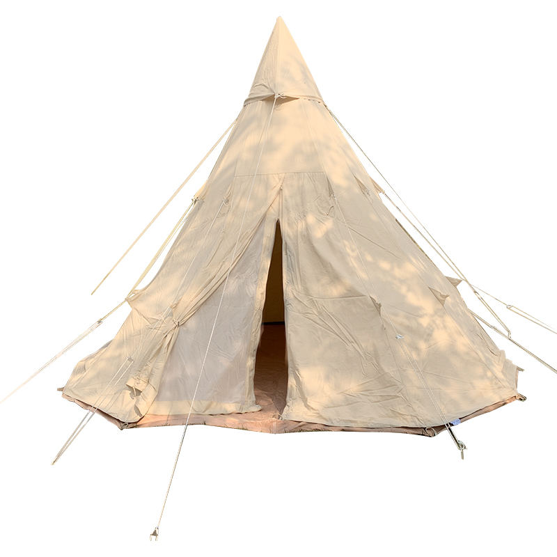 Carpa Tipo Tipi de 4 Metros con Poste Único para Camping Familiar
