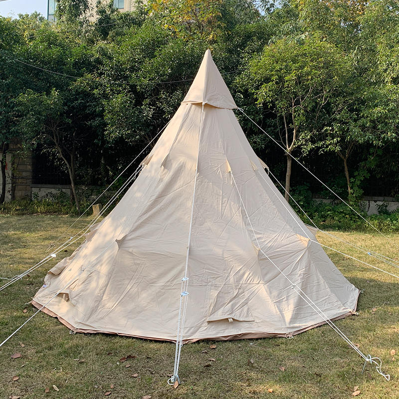 Carpa Tipo Tipi de 4 Metros con Poste Único para Camping Familiar