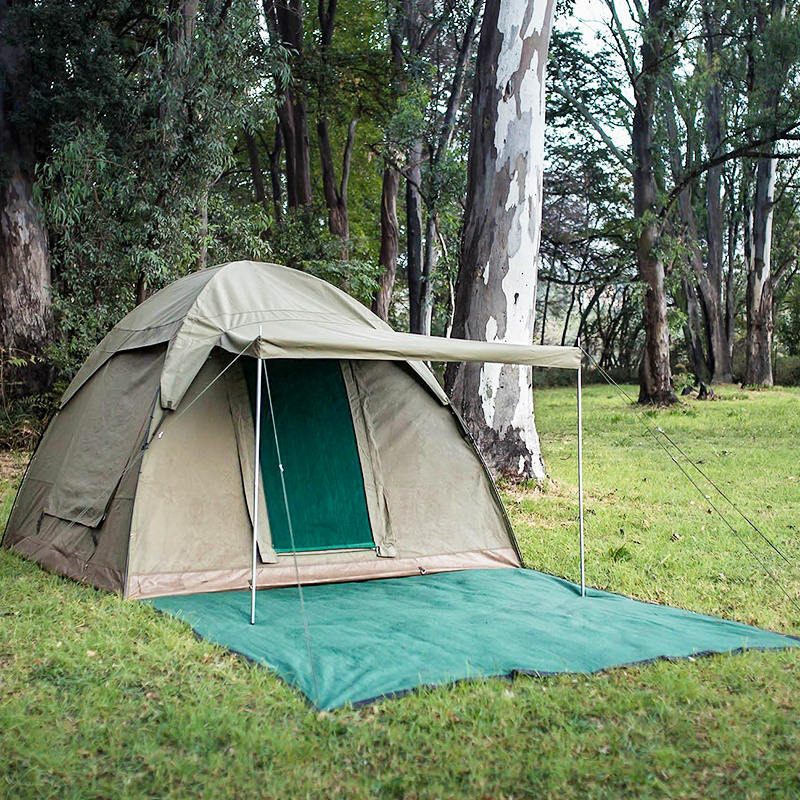 Carpa de Lona Tipo Domo de 2.1x2.1m para 2 Personas para Senderismo