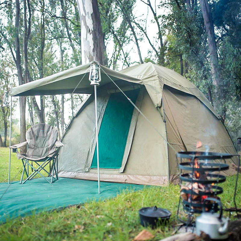 Carpa de Lona Tipo Domo de 2.1x2.1m para 2 Personas para Senderismo