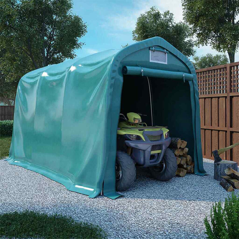 Cobertizo Portátil para Coche PVC Resistente a la Lluvia 2.4x3.6m