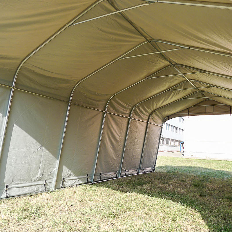 Cobertizo para Coche al Aire Libre PVC Gris 3.66x7.32m (12