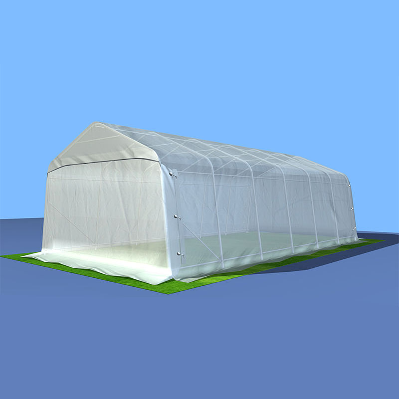 Cobertizo para Coche al Aire Libre PVC Gris 3.66x7.32m (12