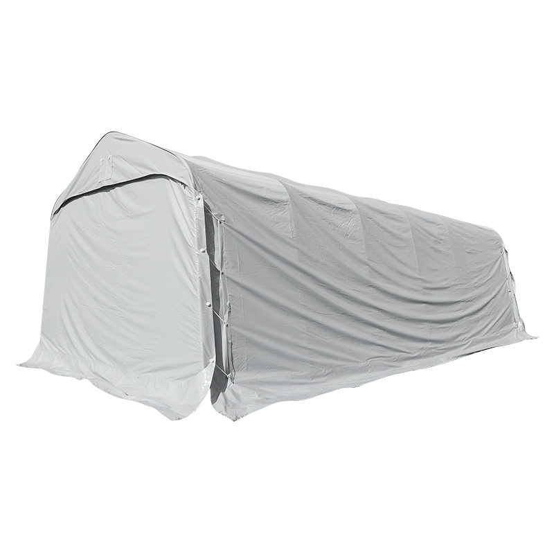 Cobertizo para Coche al Aire Libre PVC Gris 3.66x7.32m (12