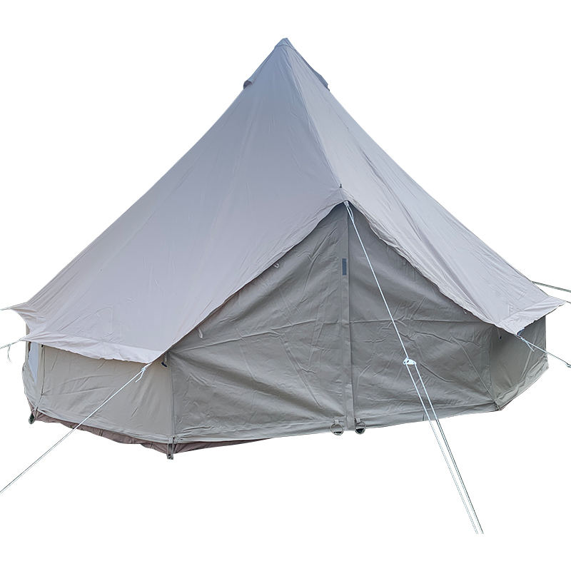 Carpa de Lona Bell de 4m para 4 Personas para Camping Familiar