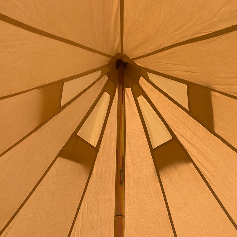 Carpa de Lona Bell de 4m para 4 Personas para Camping Familiar