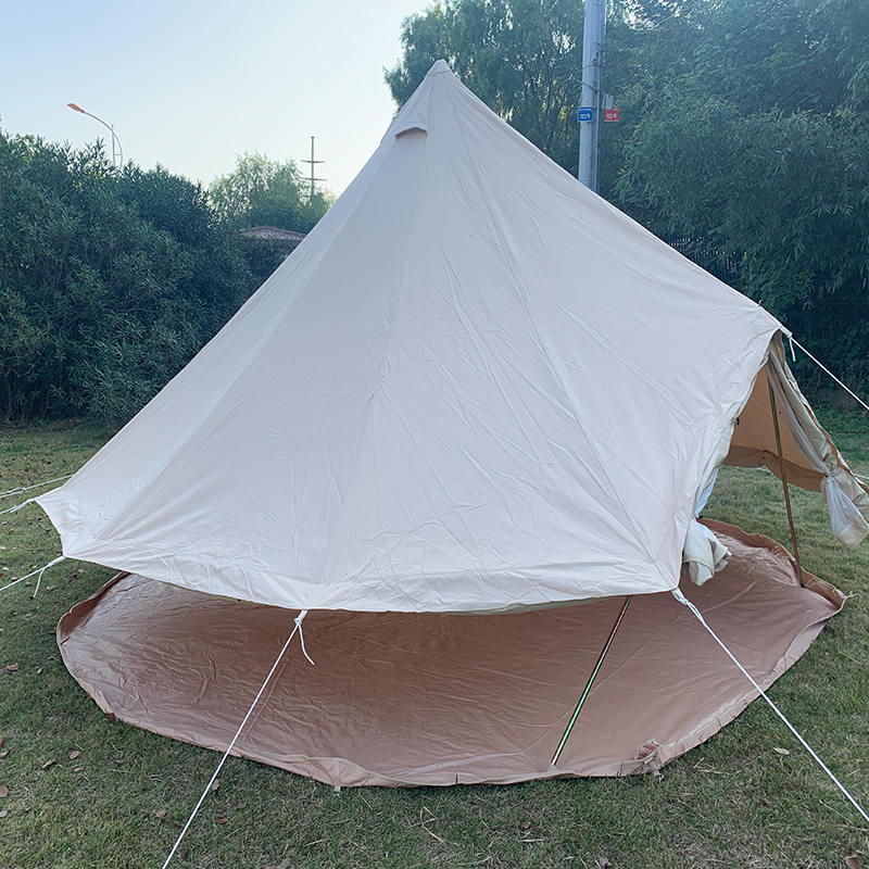 Carpa de Lona Bell de 4m para 4 Personas para Camping Familiar