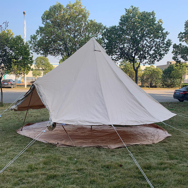 Carpa de Lona Bell de 4m para 4 Personas para Camping Familiar