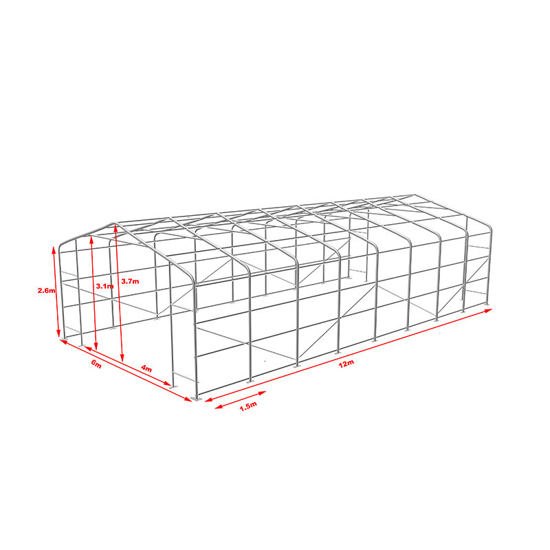 Carpas de Almacén Industrial Resistente a Alta Temperatura 6X12 Altura Lateral 2.6m