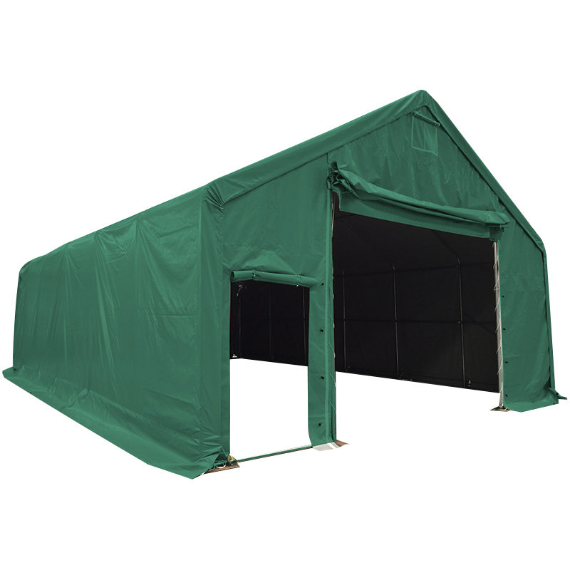 Carpa de Almacén Industrial PVC Verde Grande 8X12m-3m