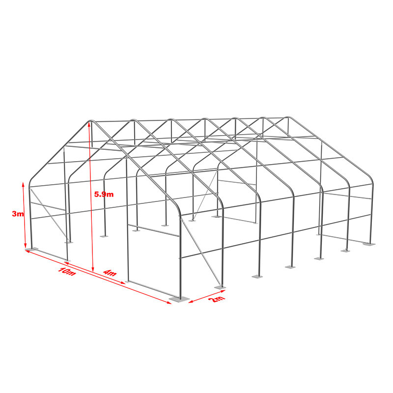 Carpa de Almacén PVC Verde Resistente 10X12m-3m