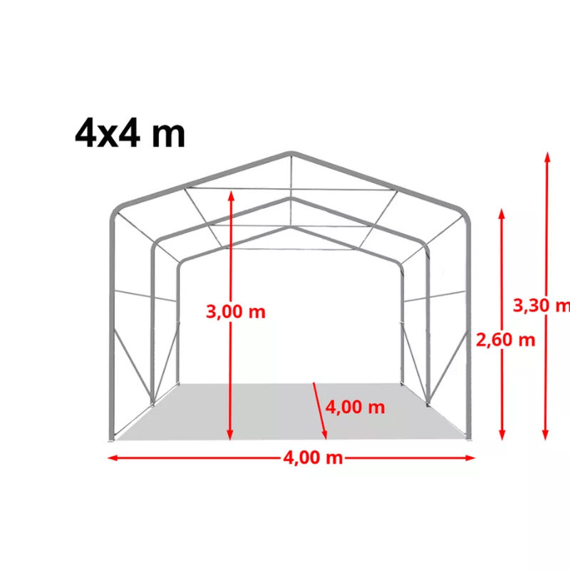 Refugio Sombra para Pastoreo Resistente 4x4m-2.6m para Almacenaje Exterior y Corral