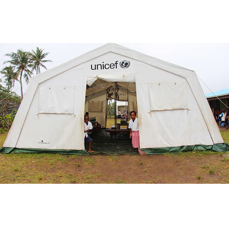 Tienda multifuncional Huggy resistente al fuego estándar UNICEF de 42m²