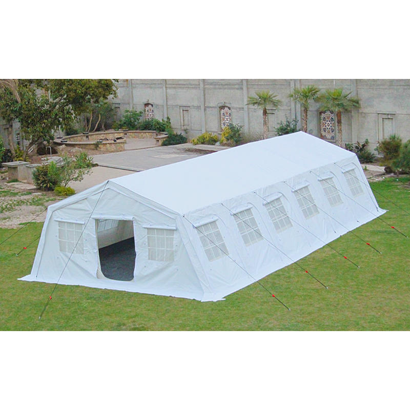 Tienda multifuncional temporal de refugio estabilizada con UV, estándar UNICEF de 72m²