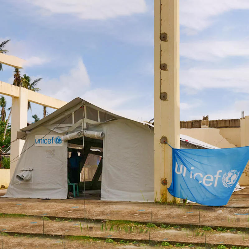Tienda multifuncional de 72m², tienda tipo hub estándar UNICEF utilizada para almacenamiento, hospital, dispensario, escuela, oficina