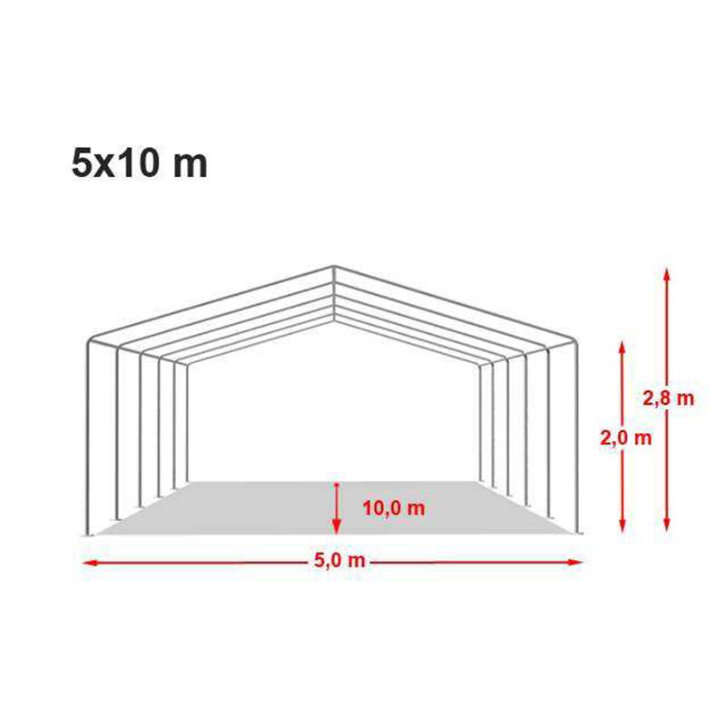 Carpa de Fiesta Económica 5x10m Blanca de PVC