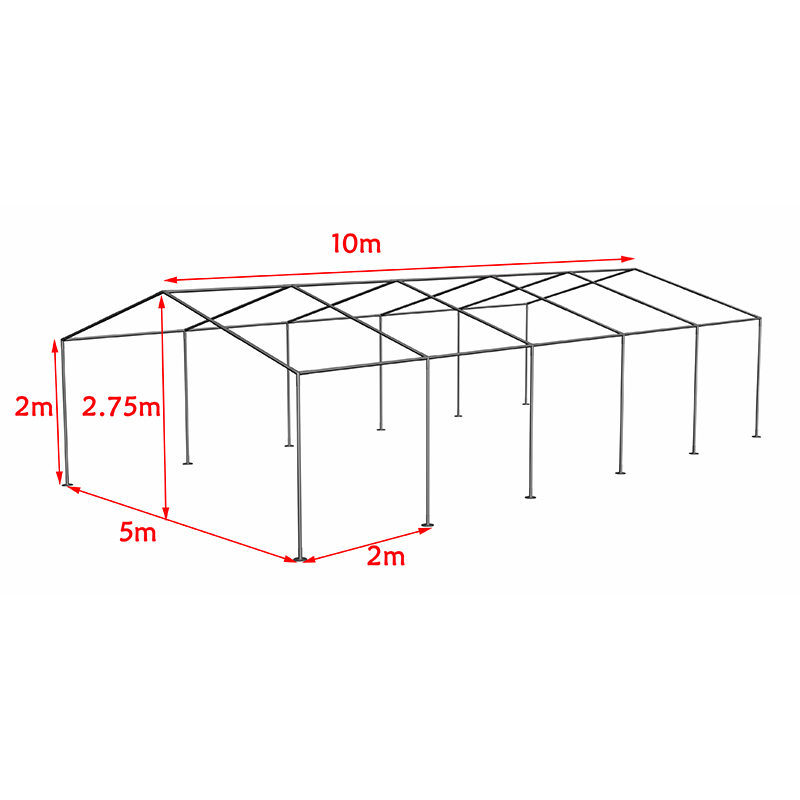 Carpa de Fiesta Económica 5x10m Blanca de PVC