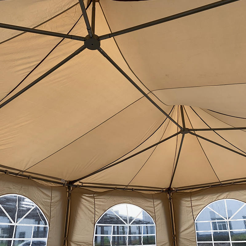 Carpa Pabellón Octagonal Tradicional 5x6.8m Impermeable de PVC para Fiesta
