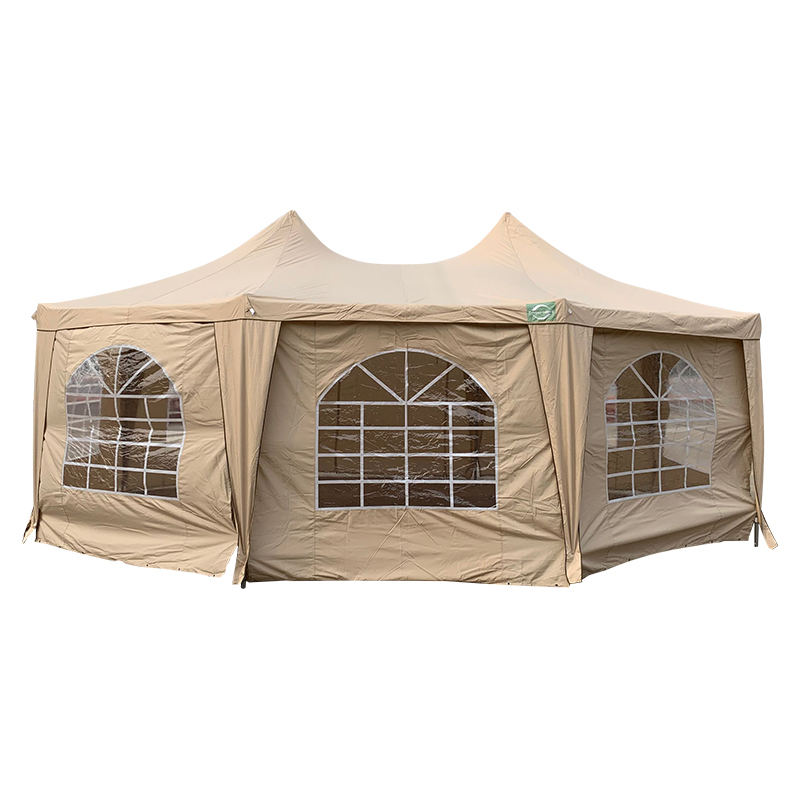 Carpa Pabellón Octagonal Tradicional 5x6.8m Impermeable de PVC para Fiesta