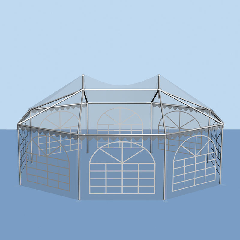 Carpa Pabellón Octagonal Tradicional 5x6.8m Impermeable de PVC para Fiesta