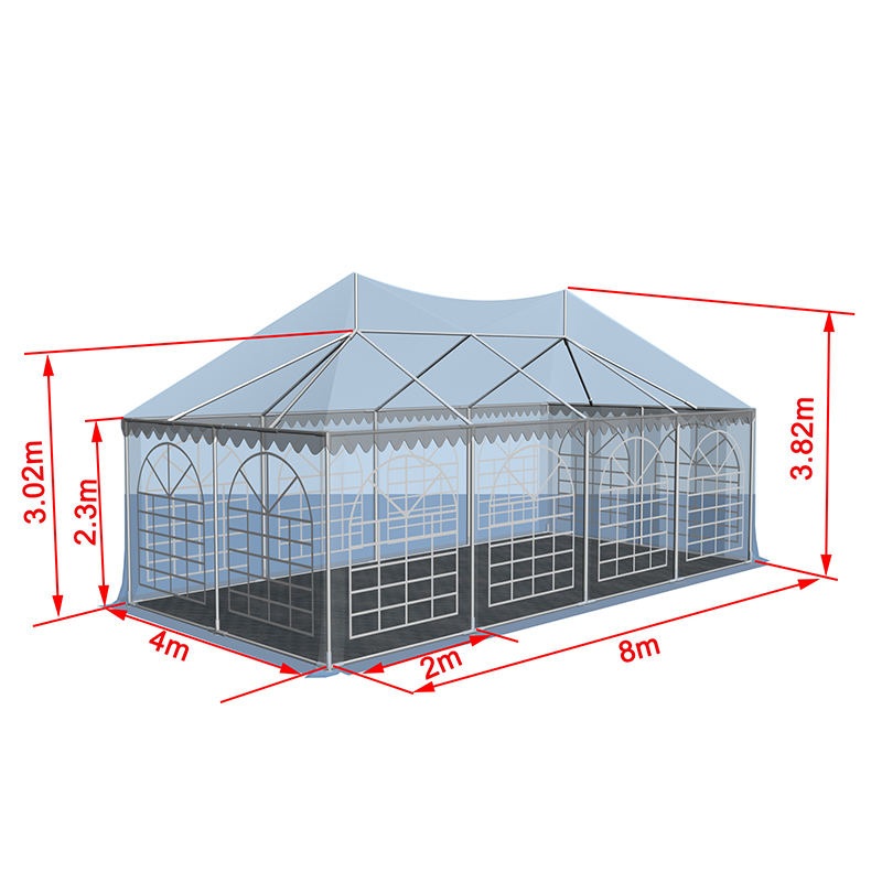 Carpa Pabellón Pagoda Doble Cúpula 4x8-2.3m para Fiesta Exterior
