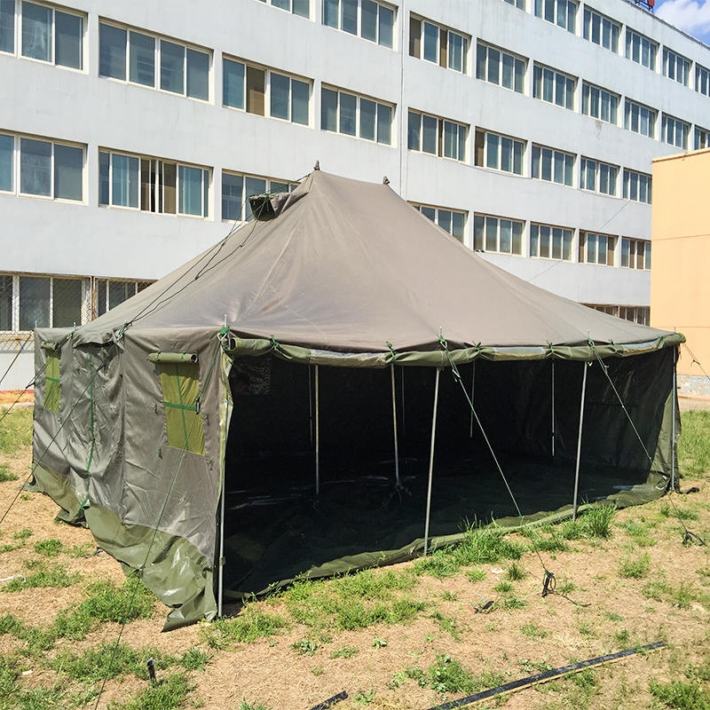 Tienda Militar de Poste de Lona 4.8x6.0m y Refugios