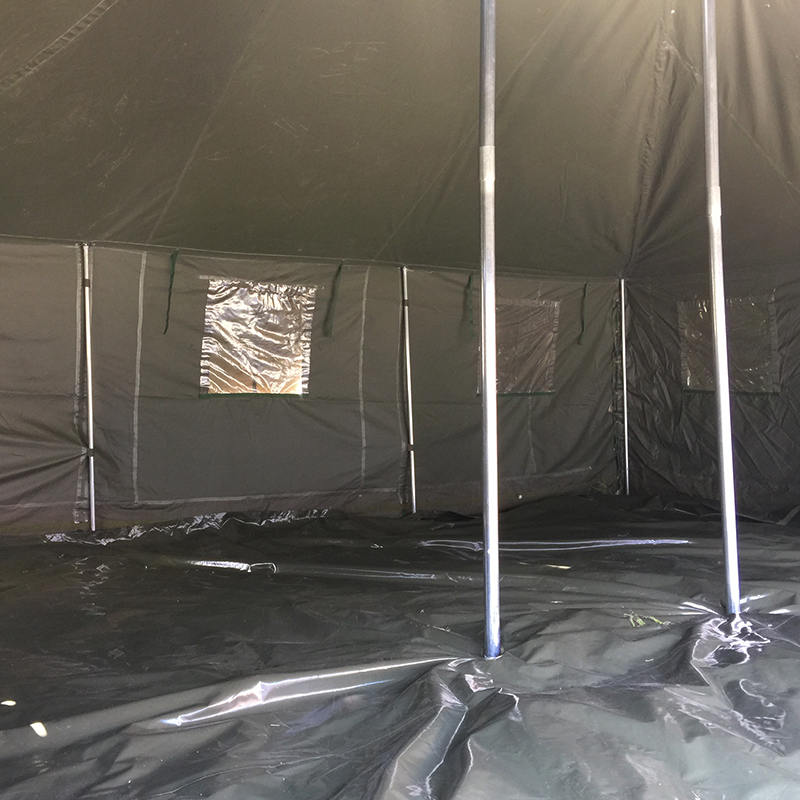 Tienda Militar de Poste de Lona 4.8x6.0m y Refugios